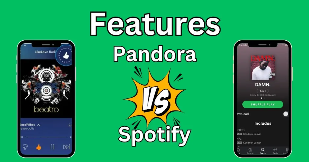  Social Features pandora vs spotify