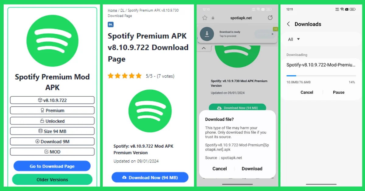 download steps of Spotify MOD APK [premium]