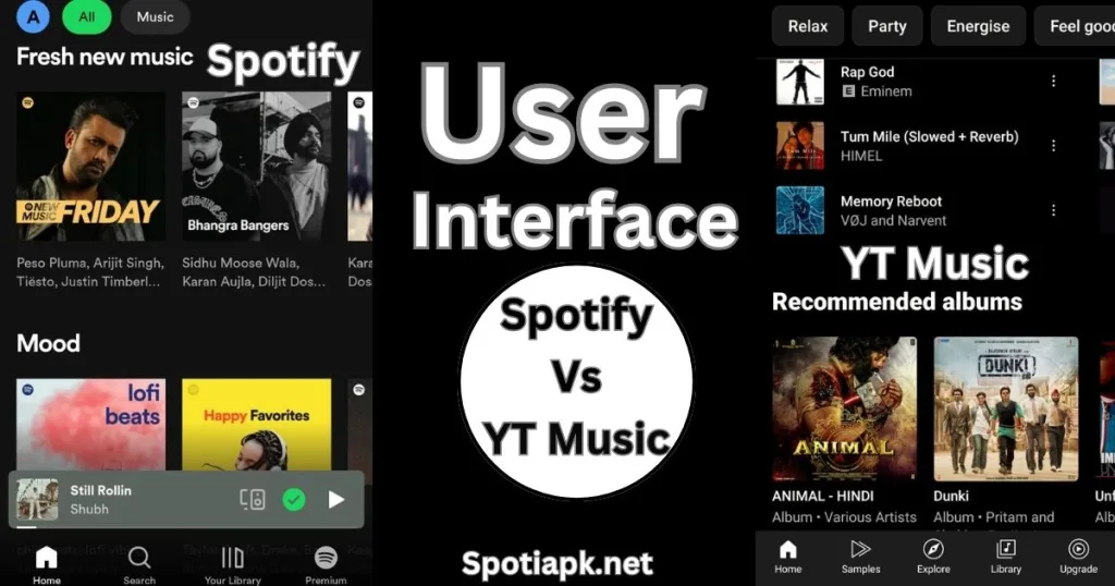 Spotify-Vs-YouTube-Music-User-Interface